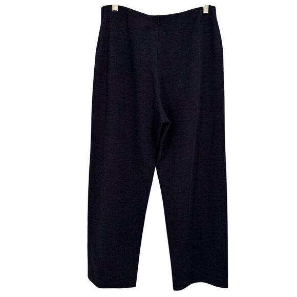 Eileen Fisher Viscose Italian Wool Knit Wide Leg Pants Gray Medium Petite NWT - Picture 1 of 7